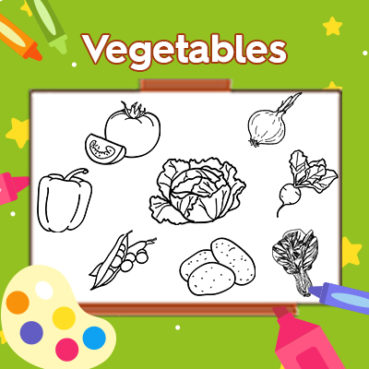 veg vegetables coloring page