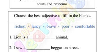 Adjectives Worksheet 08
