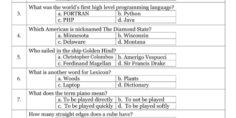 General Knowledge Quiz 17