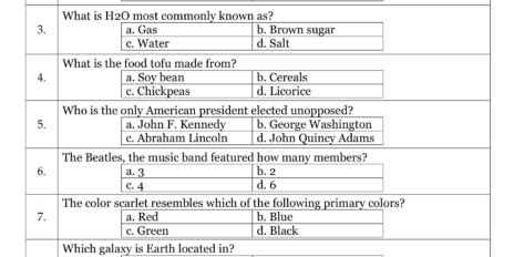 General Knowledge Quiz 20
