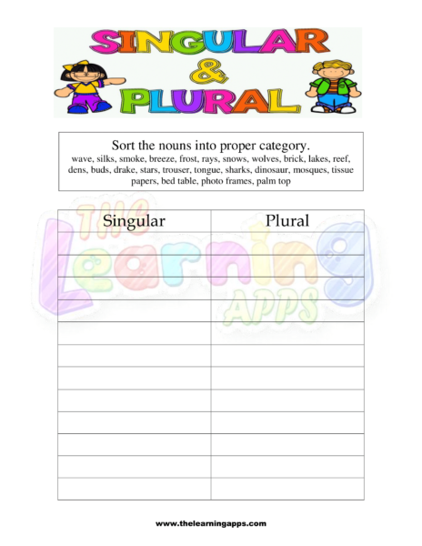 Singular Plural Sorting 10