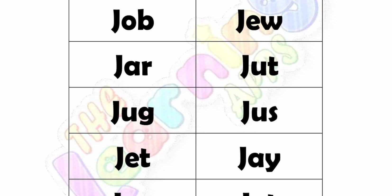 3 LETTER WORD STARTING WITH J