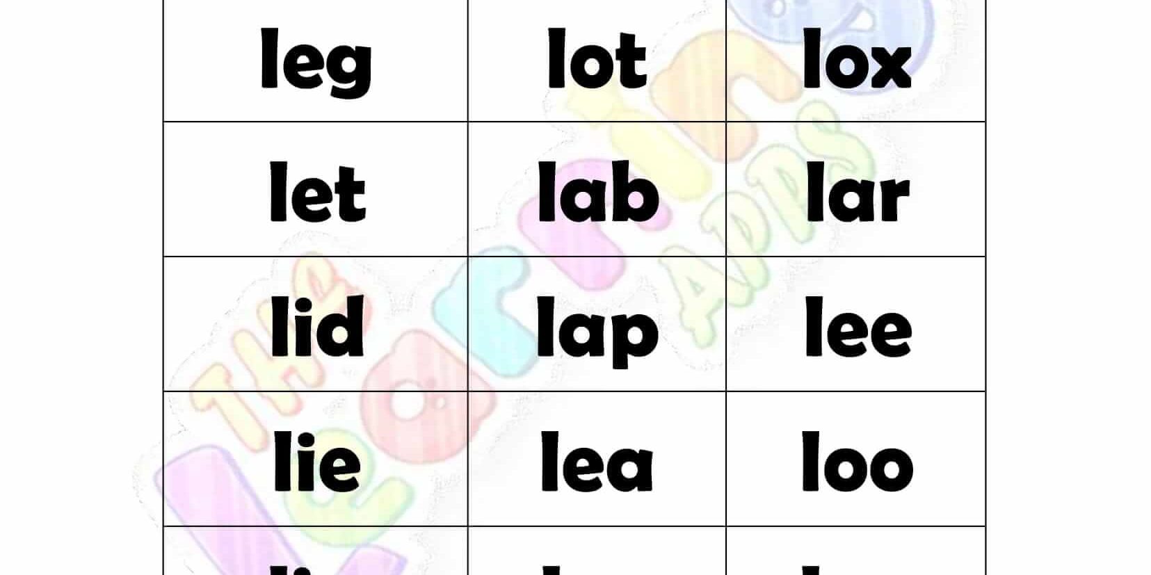 Words that Start with L for Kids Words that Begin with L