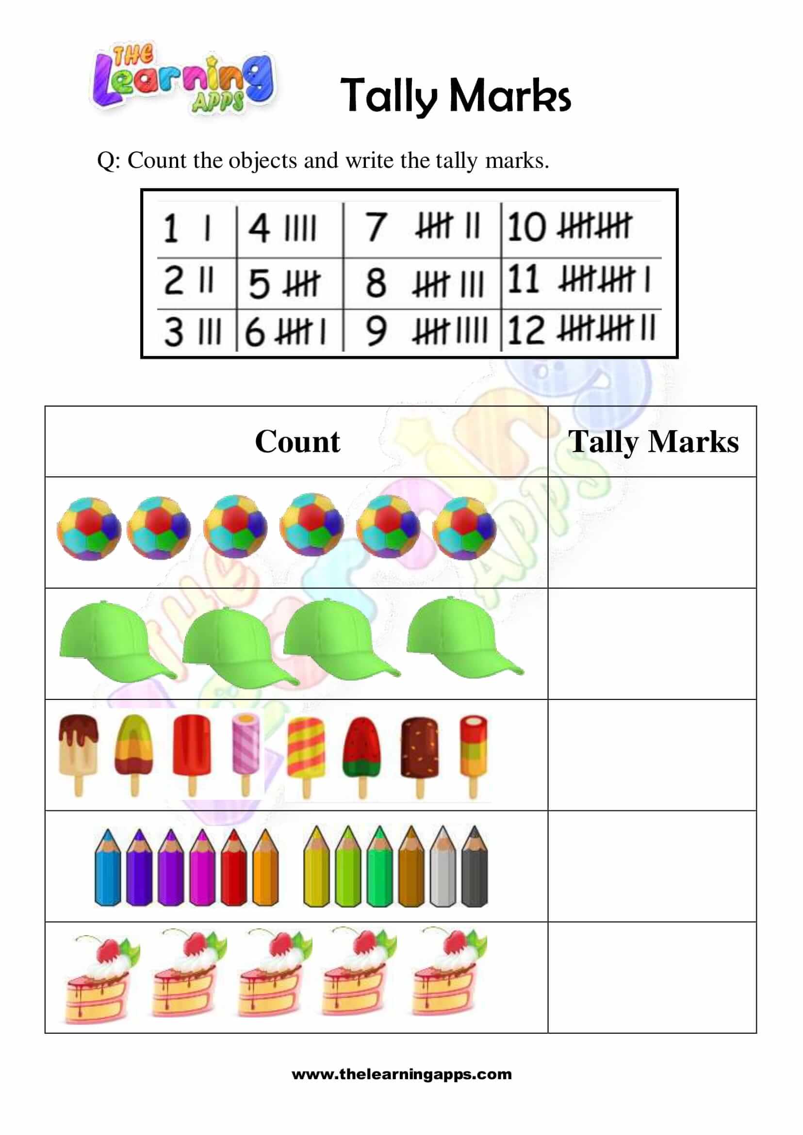 Tally Mark Worksheet 07