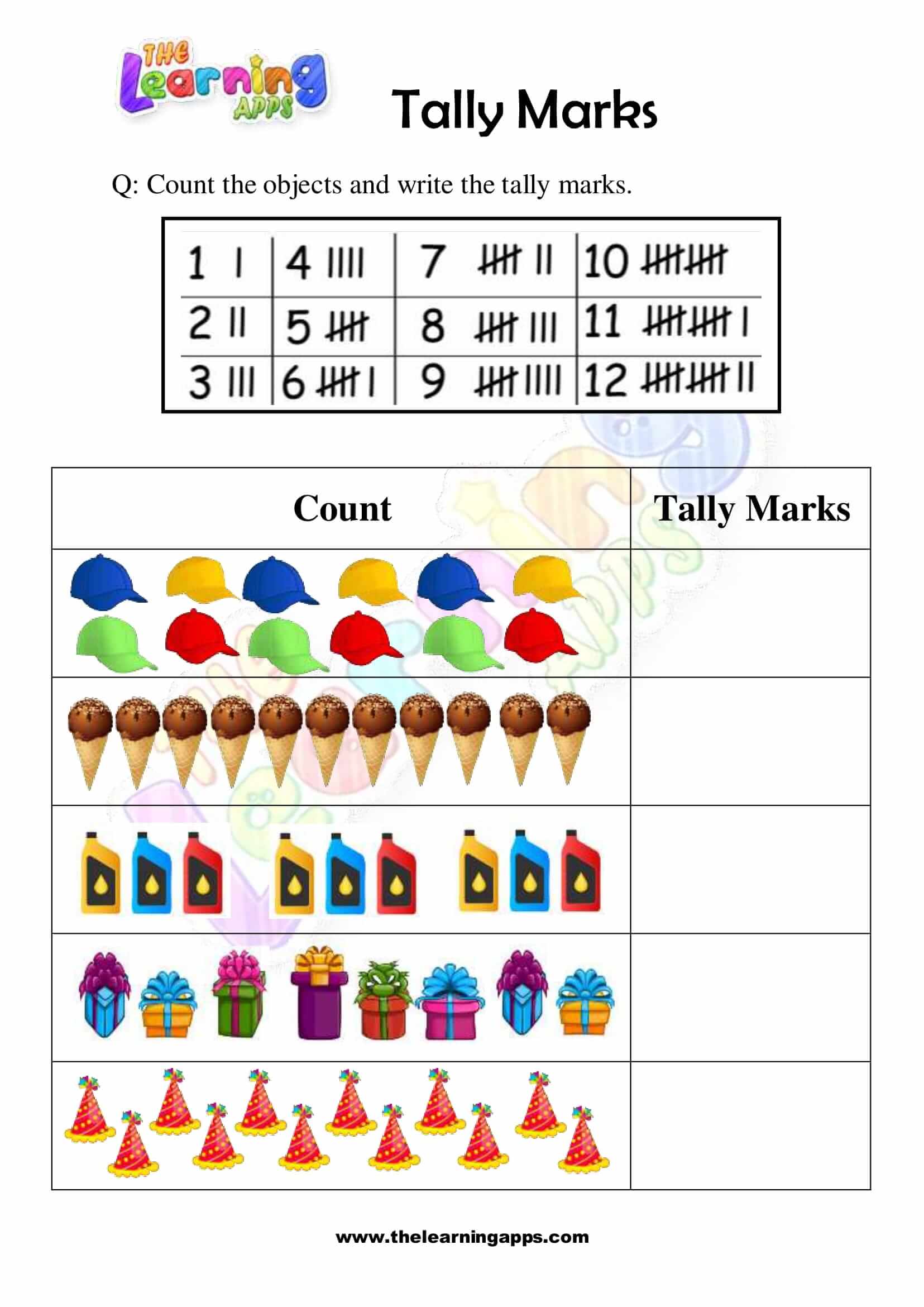 Tally Mark Worksheet 08