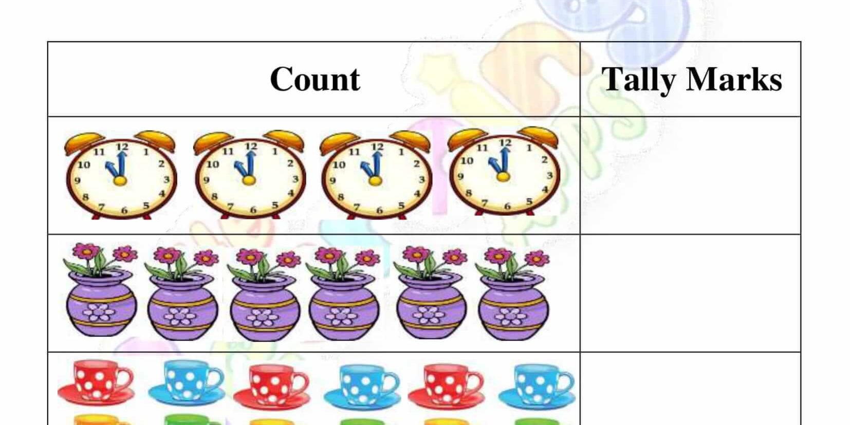 Tally Mark Worksheet 09