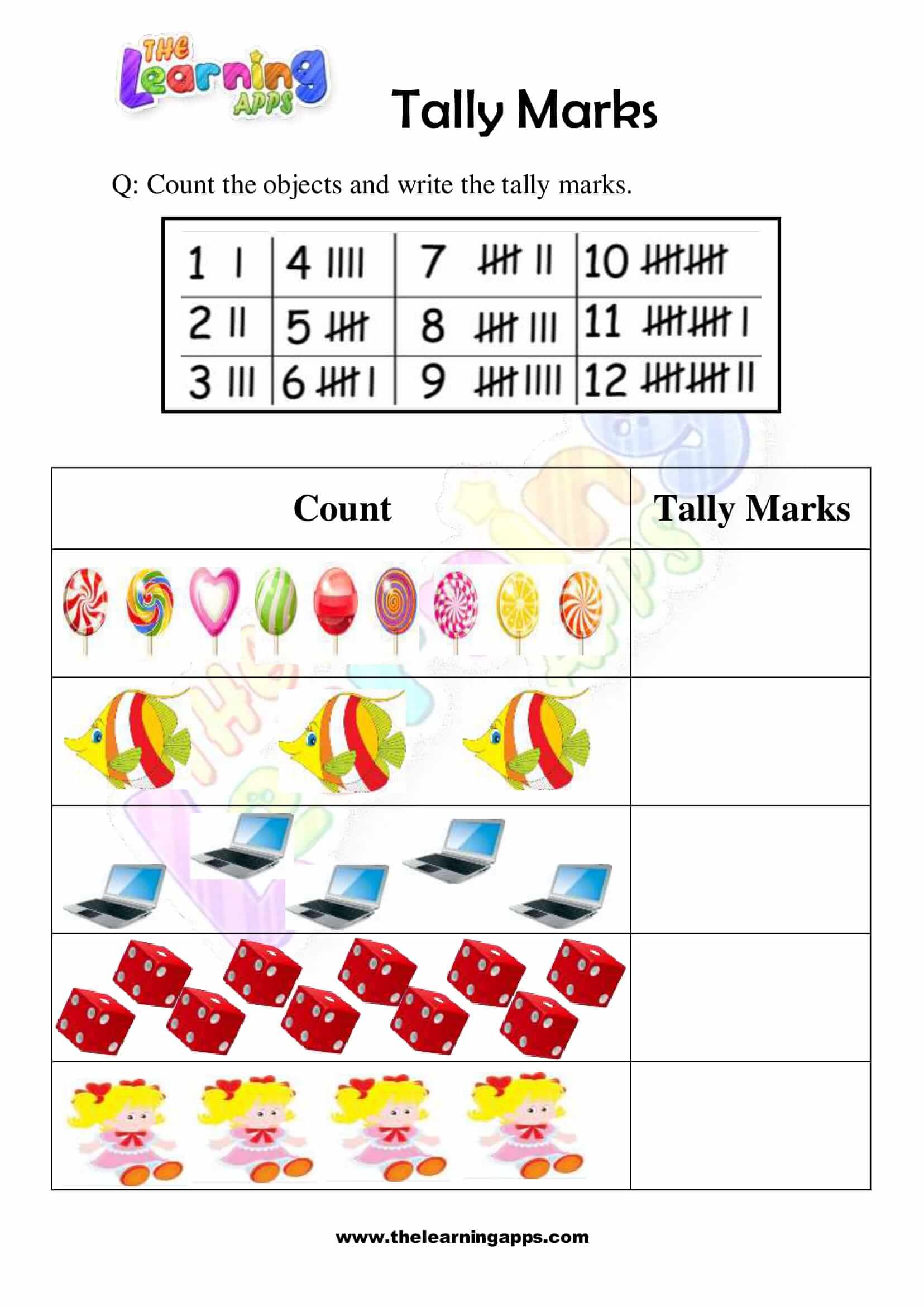 Tally Mark Worksheet 10