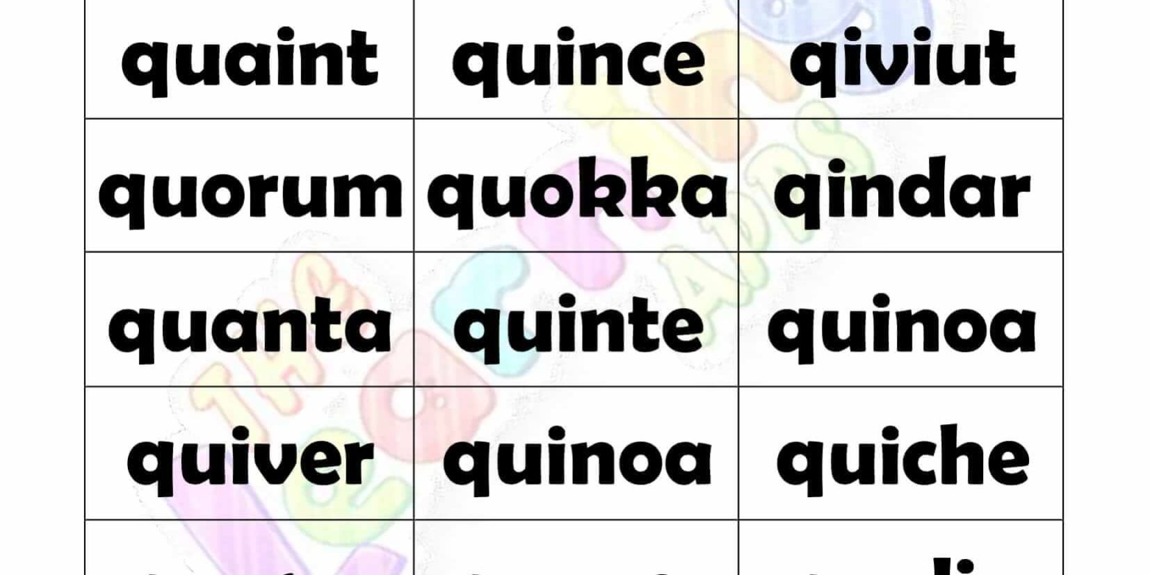 6 LETTER WORD STARTING WITH Q 6 LETTER WORD STARTING WITH Q