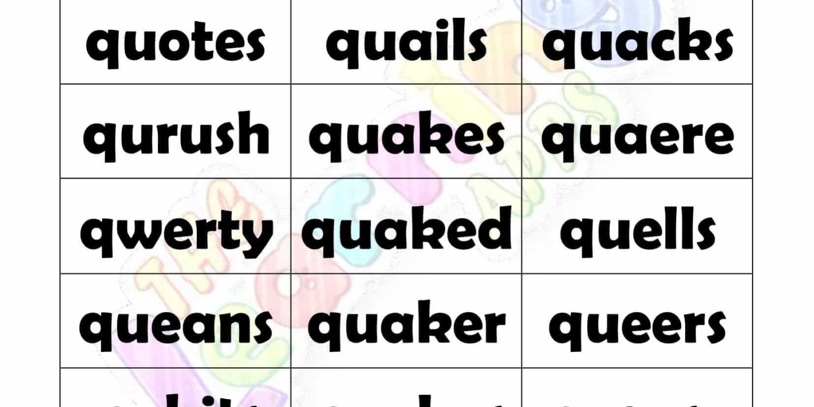 6 LETTER WORD STARTING WITH Q-2 6 LETTER WORD STARTING WITH Q-2