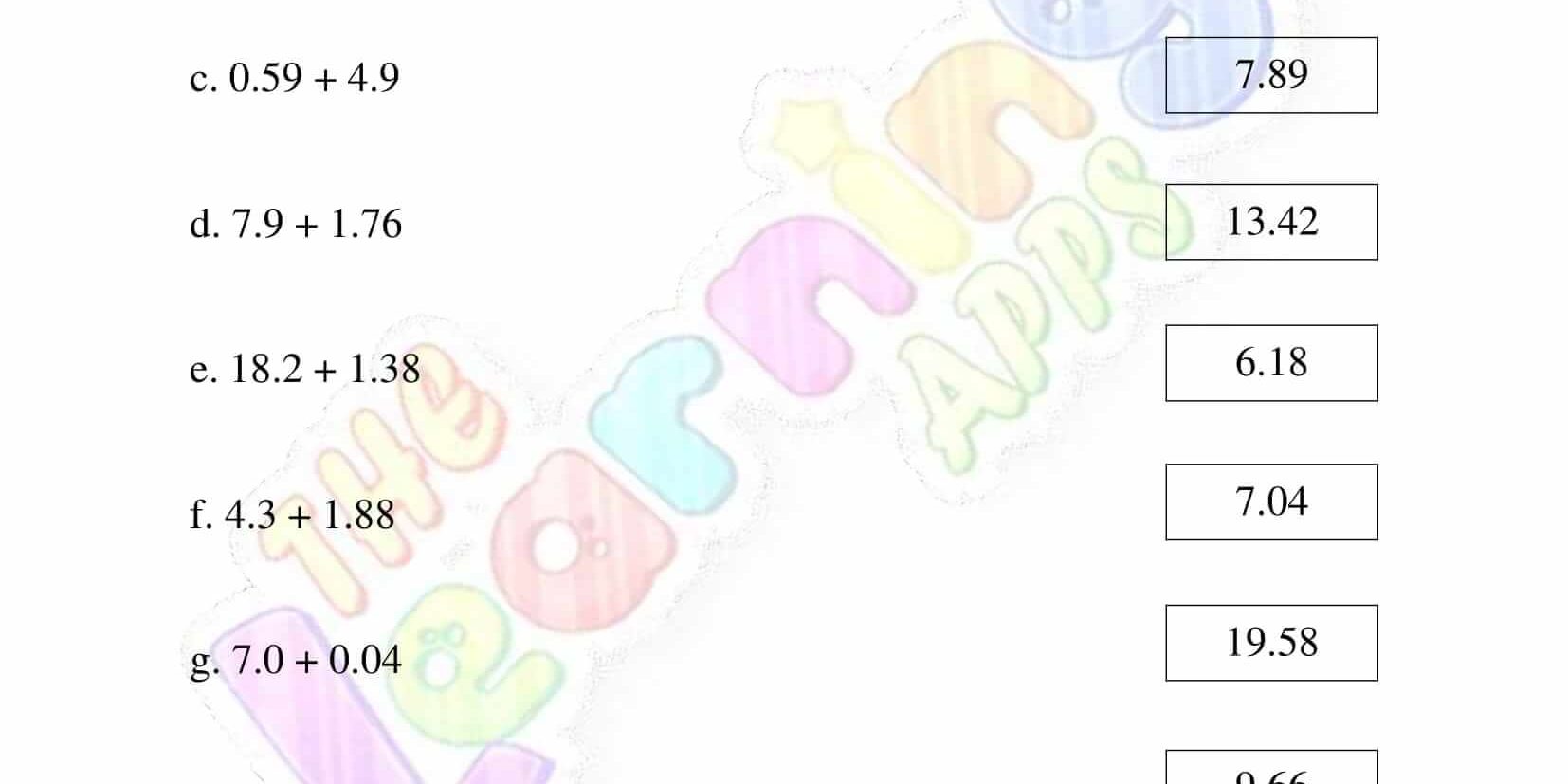 Decimal worksheet for grade two 03