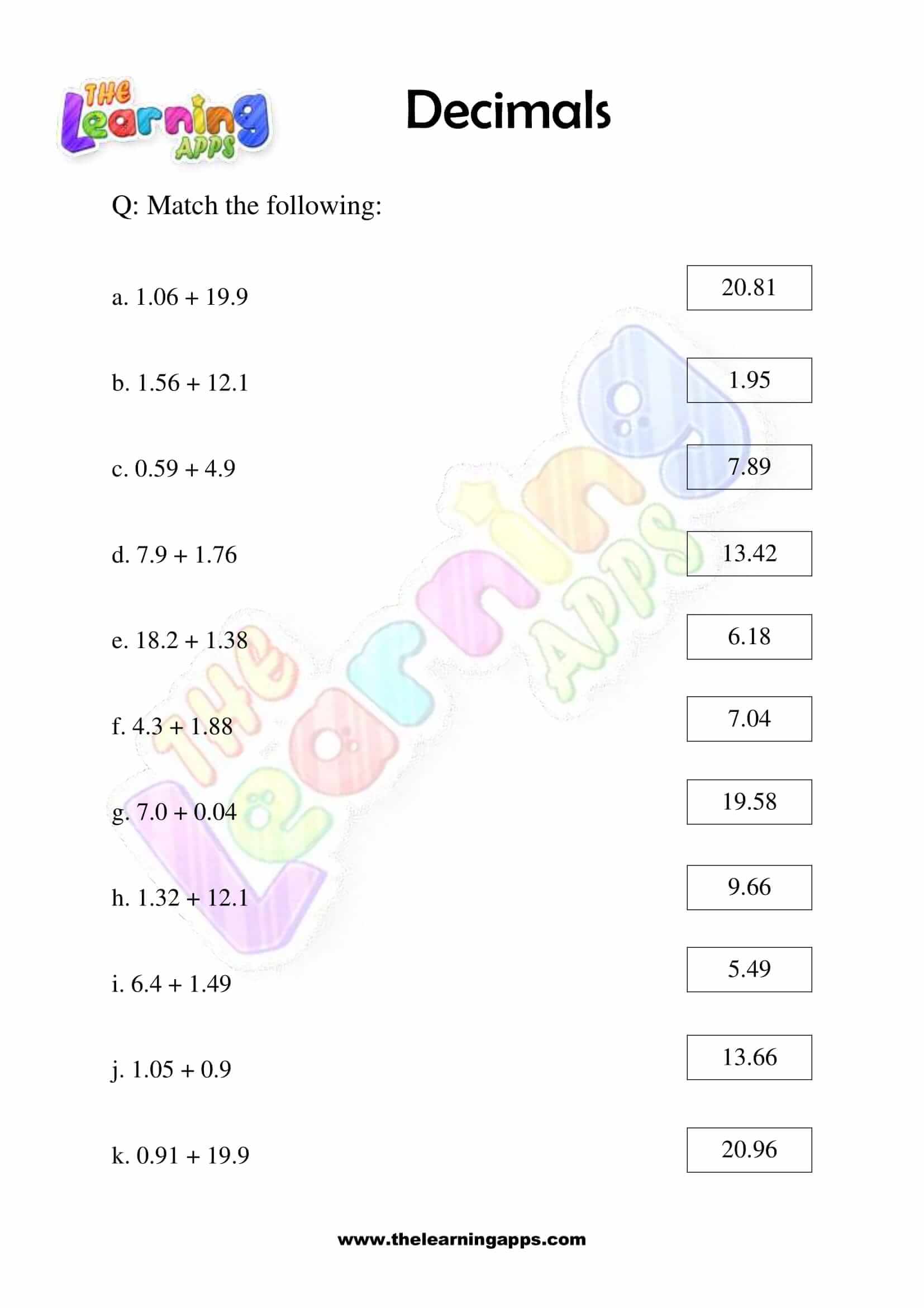 Download Free Printable Decimal Worksheets for 2nd Grade