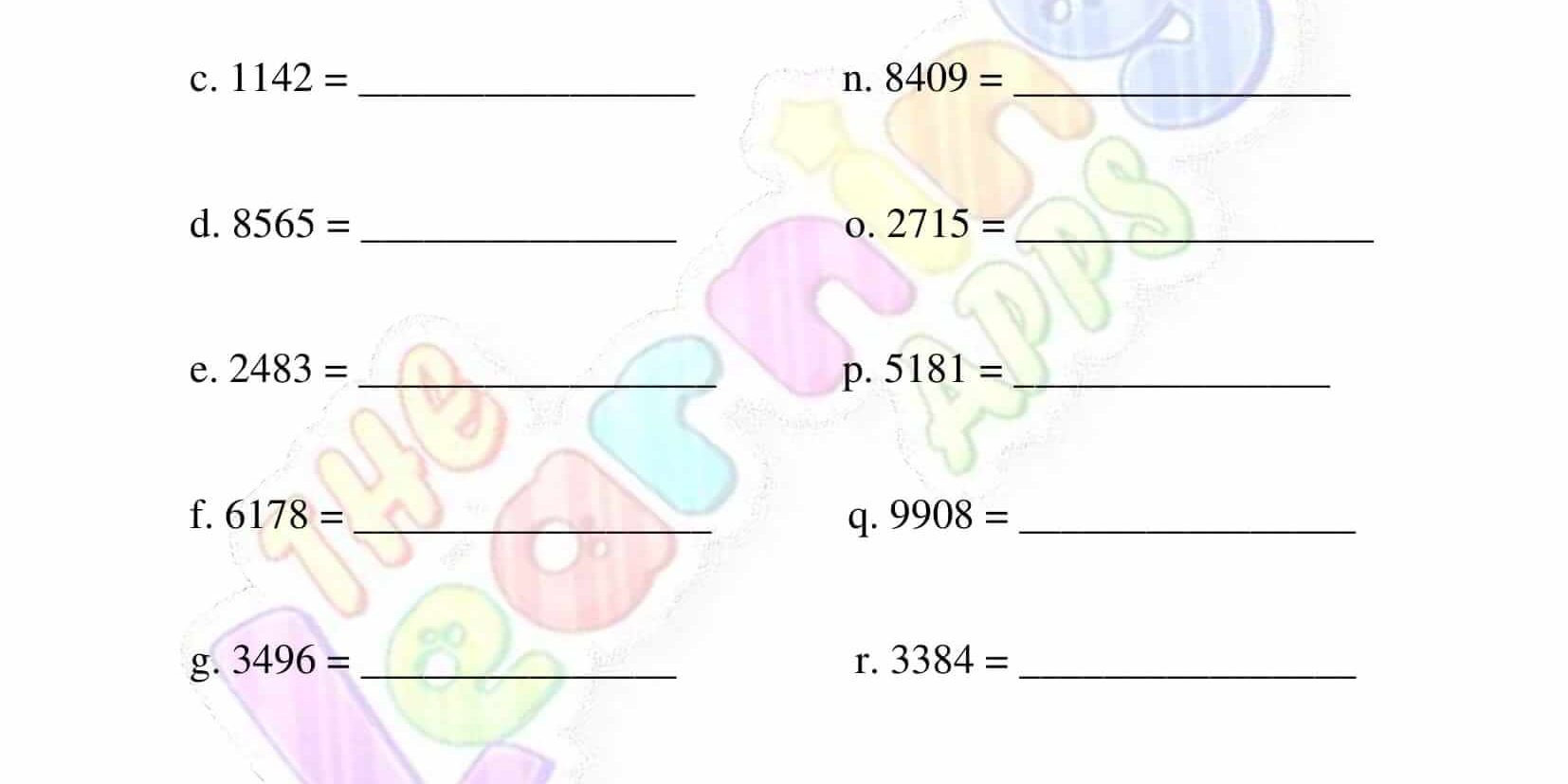 Rounding numbers worksheet for grade three 01