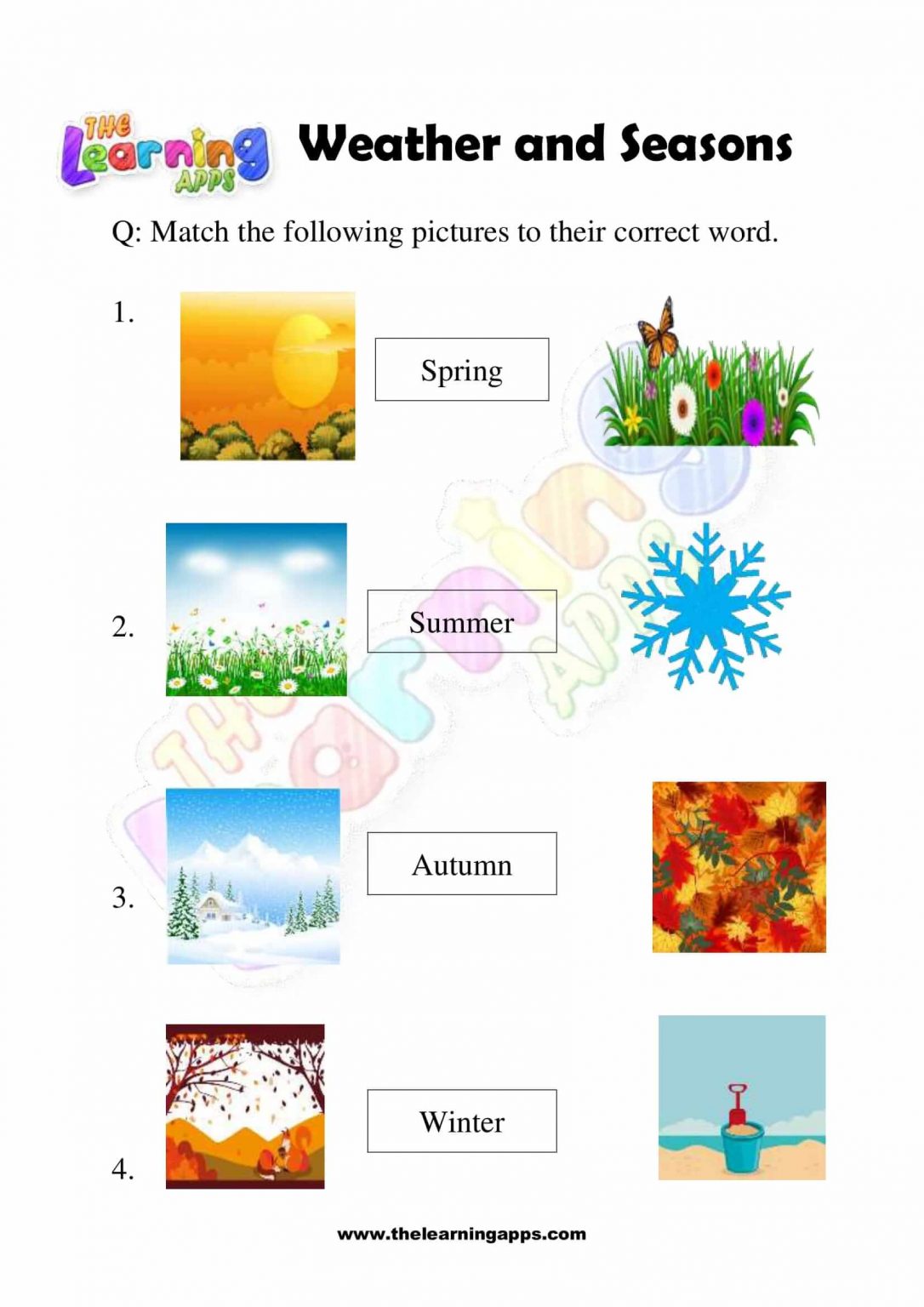 Free Weather and Seasons Grade 3 worksheet 06 for Kids