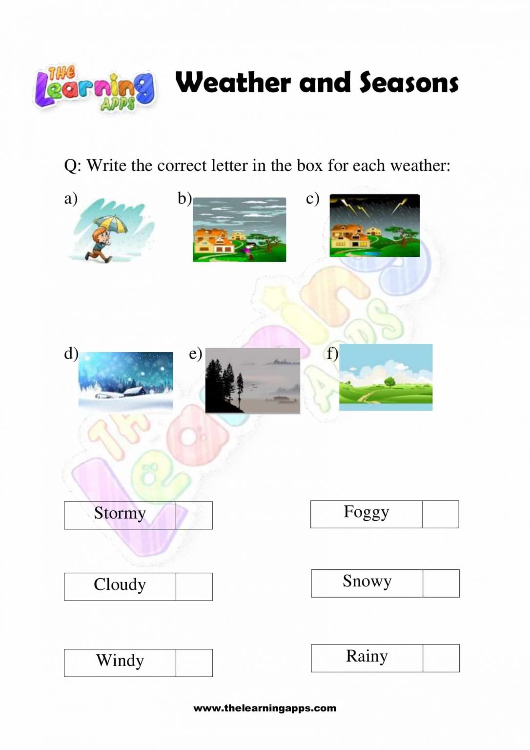 Free Weather and Seasons Grade 3 worksheet 08 for Kids