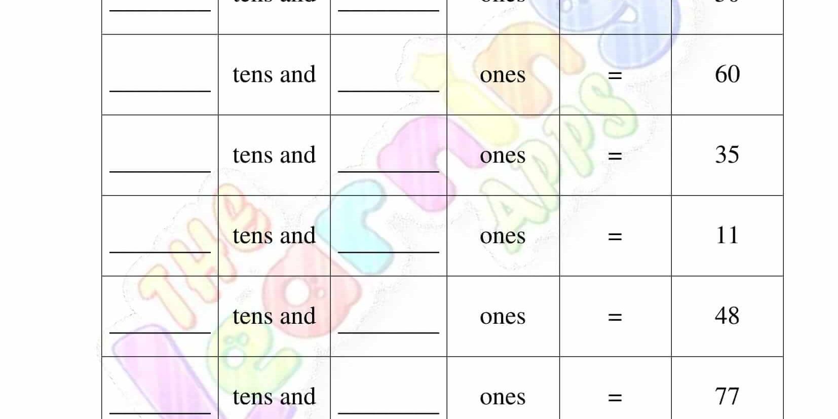 place value worksheet for grade one 03