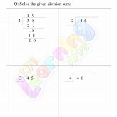 Division Worksheet - Grade 3 - Activity 1