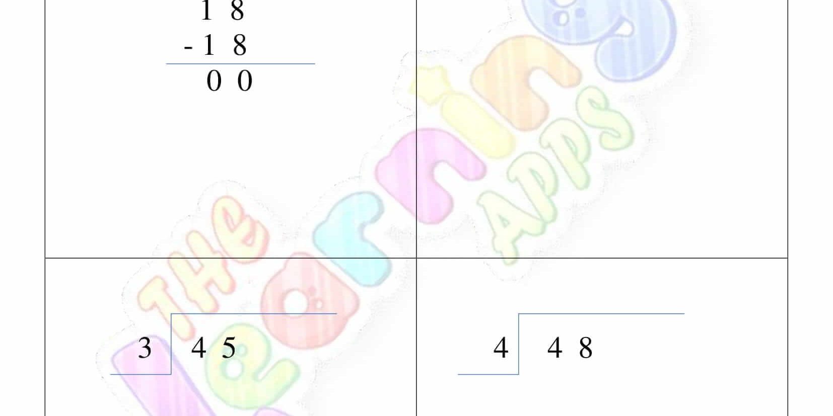 Division Worksheet - Grade 3 - Activity 1