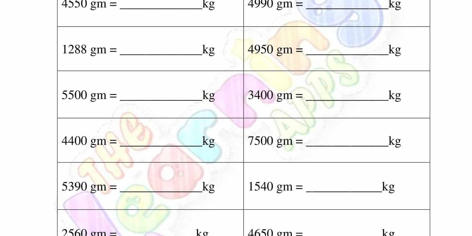 Measurement Worksheet - Grade 2 - Activity 1