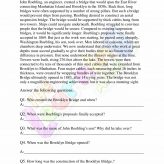 Non Fiction Reading Passages - Grade 3 - The Brooklyn Bridge