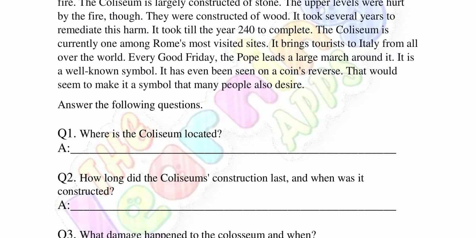 Free Non Fiction Reading Passages Worksheets for Grade 3