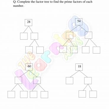 Prime Factors - Grade 3 - Activity 1