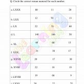 Roman Numerals - Grade 3 - Activity 4