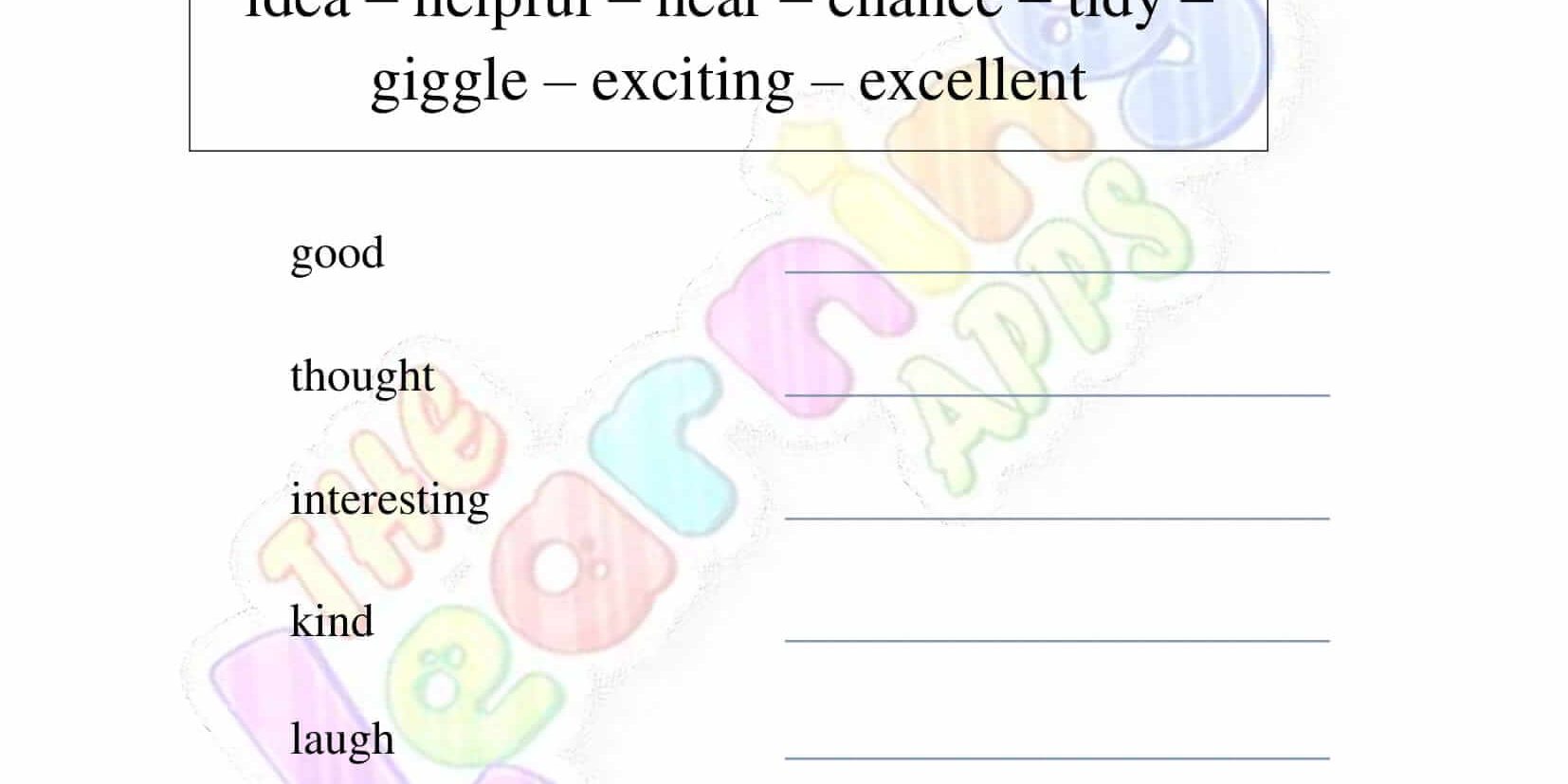 Synonyms - Grade 2 - Activity 10