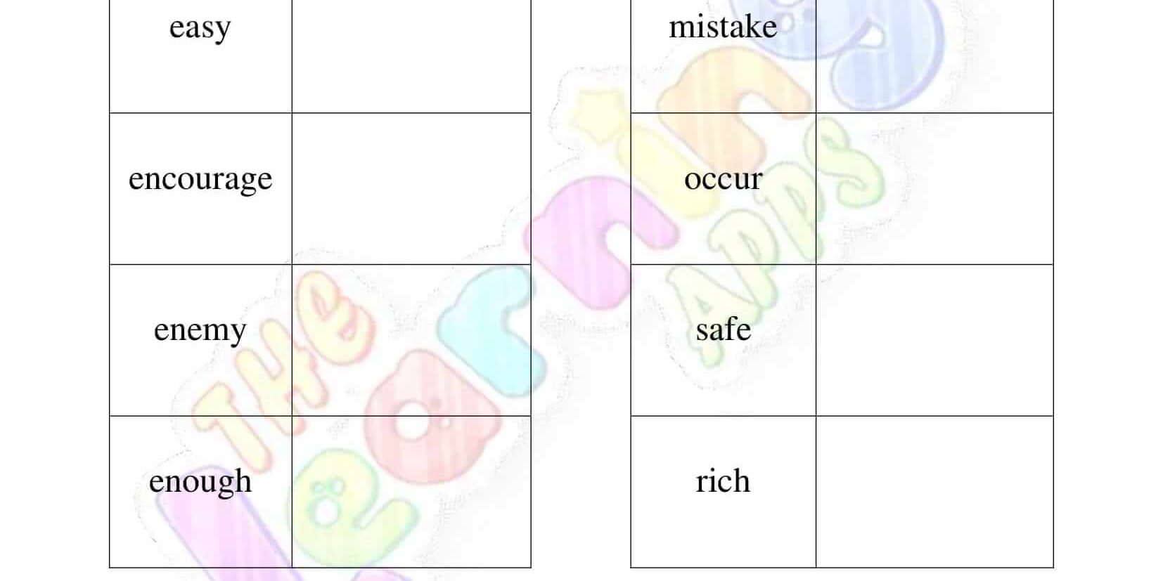 Synonyms – Grade 2 – Activity 4 Synonyms - Grade 2 - Activity 4