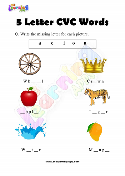 5-Letter-CVC-Words-Worksheets-for-Kindergarten