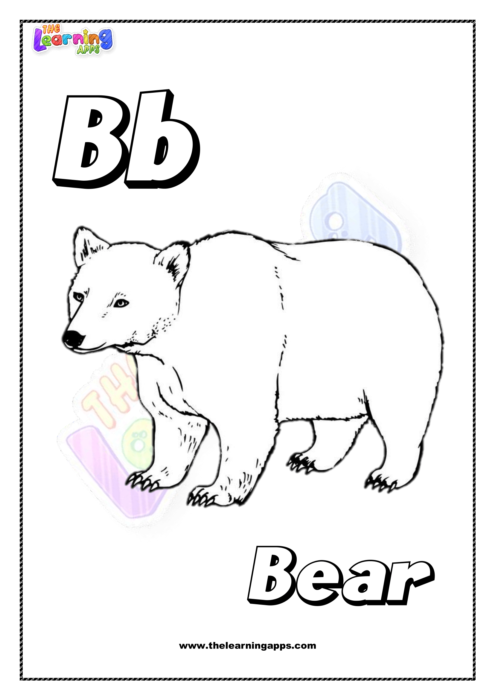 Animal B Printable For Kids - Worksheet