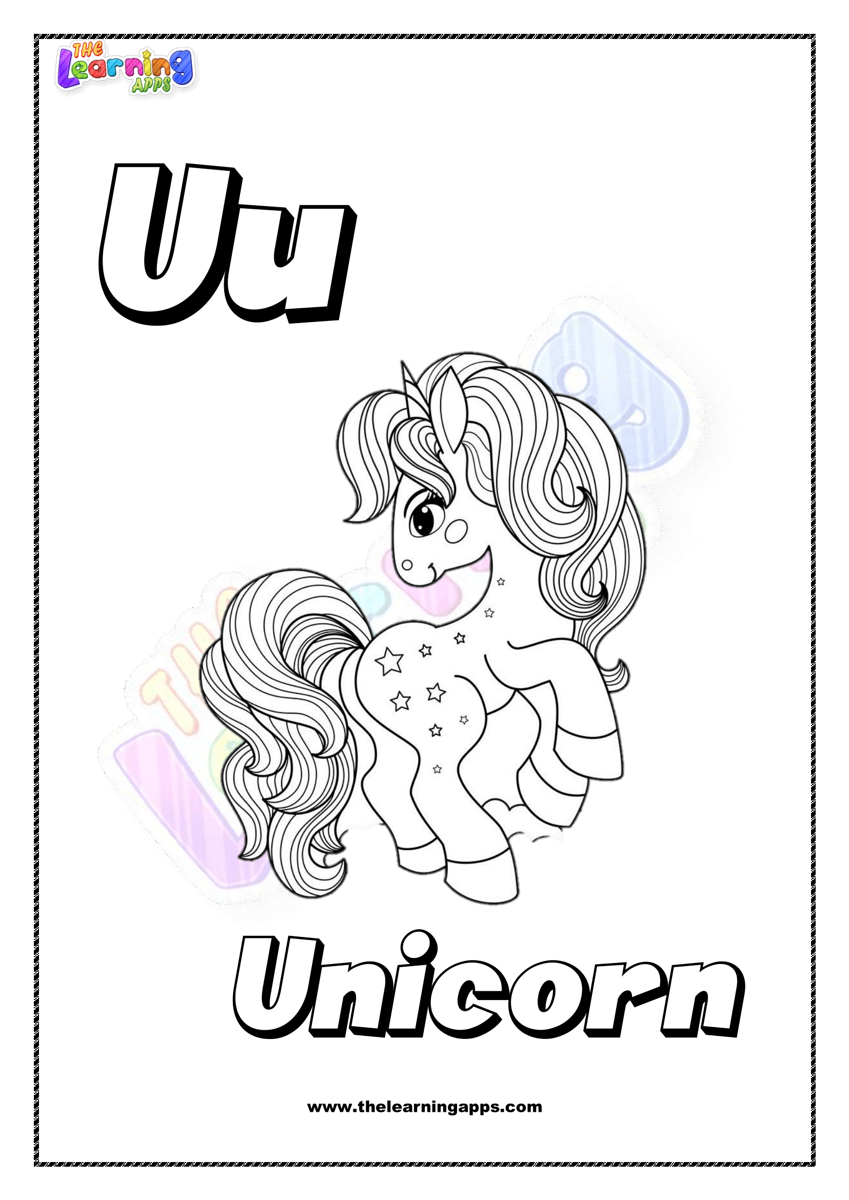 Animal U Printable For Kids - Worksheet