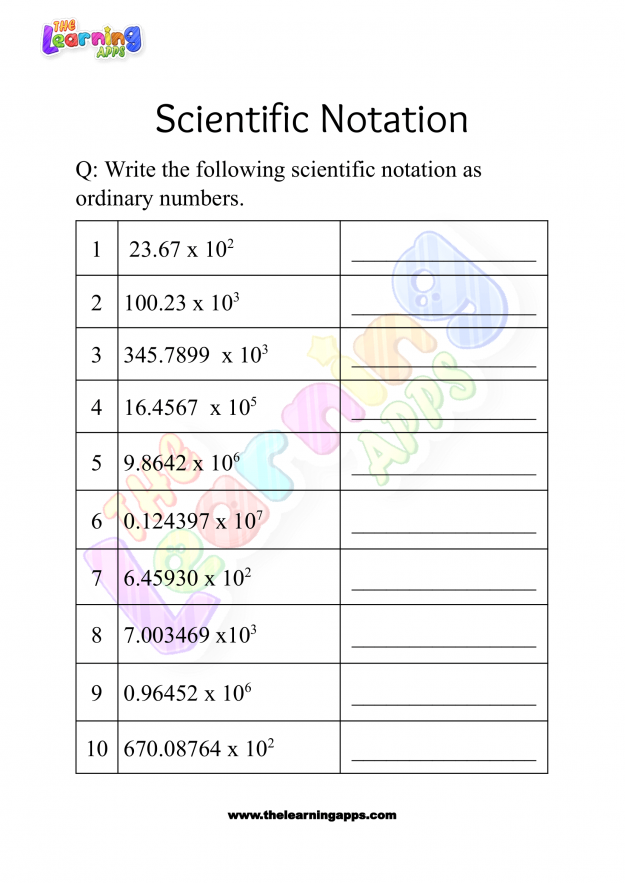 scientific notation worksheet grade 3-01