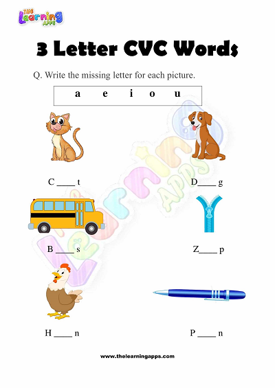 3-Letter-CVC-Words-Worksheets-for-Preschool-Activity-1