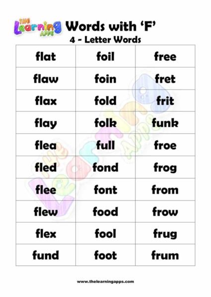 4 LETTER WORD STARTING WITH F-4