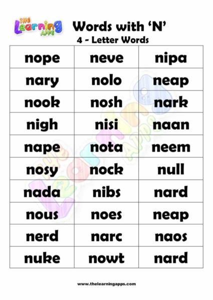 4 LETTER WORD STARTING WITH N-2