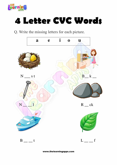 4-Letter-CVC-Words-Worksheets-for-Preshool-Activity-1