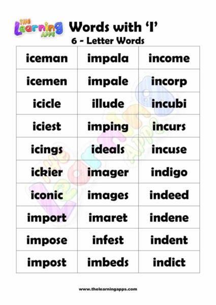 6 LETTER WORD STARTING WITH I-2