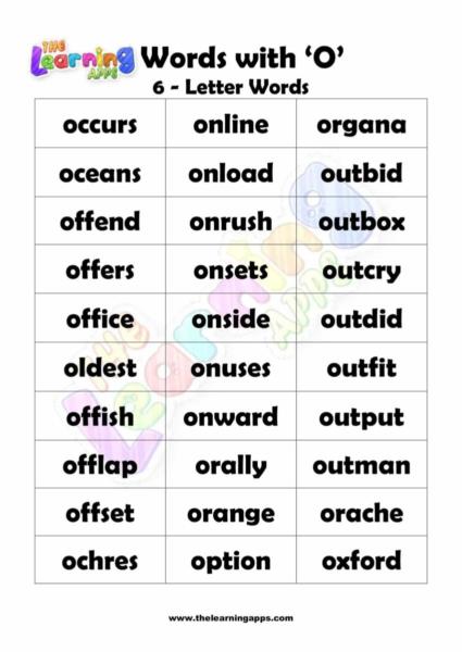 6 LETTER WORD STARTING WITH O-3