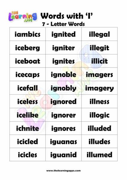 7 LETTER WORD STARTING WITH I