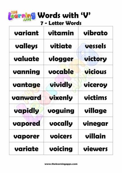 7 LETTER WORD STARTING WITH V-2