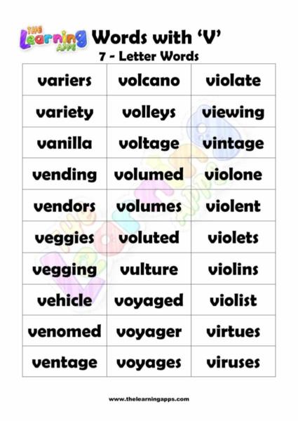 7 LETTER WORD STARTING WITH V-3