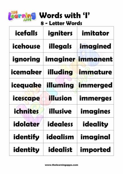 8 LETTER WORD STARTING WITH I-2