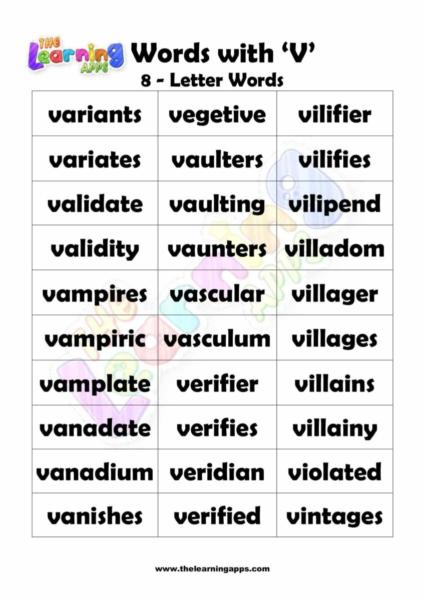 8 LETTER WORD STARTING WITH V-3