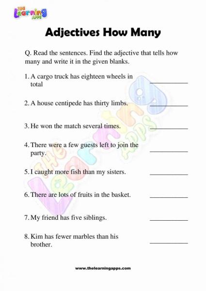 Adjectives-How-Many-Worksheets-Grade-3-Activity-4