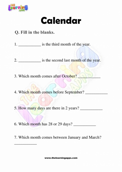 Calendar-Worksheets-Grade-3-Activity-2