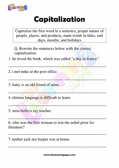 Capitalization-Worksheets-Grade-3-Activity-4