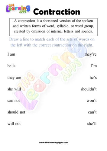 Contraction Worksheet 01