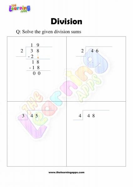 Division Worksheet - Grade 3 - Activity 1