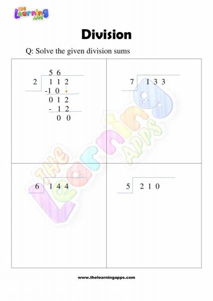 Division Worksheet - Grade 3 - Activity 6