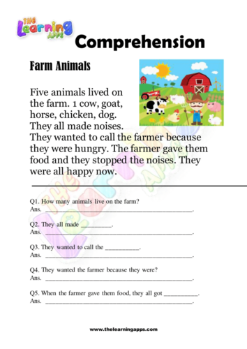 Farm Animals Comprehension